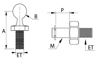 Technical drawing - Ball stud