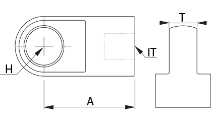 Technical drawing - Eye fittings