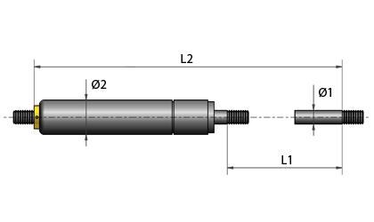 Technical drawing - GF gas springs