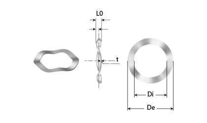 Technical drawing - 3 wave spring washers