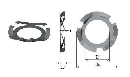 Technical drawing - Finger spring washers