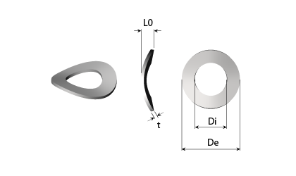 Technical drawing - Wavy spring washers