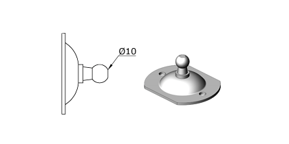 Technical drawing - Endfitting - Brackets ball Technical drawing - Endfitting - Brackets ball