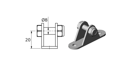 Technical drawing - Endfitting - Brackets mandrel