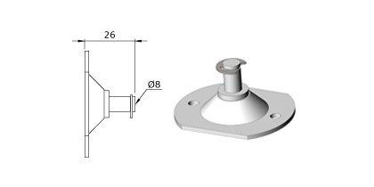 Technical drawing - Endfitting - Brackets mandrel Technical drawing - Endfitting - Brackets mandrel
