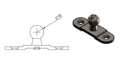 Technical drawing - Endfitting - Brackets ball