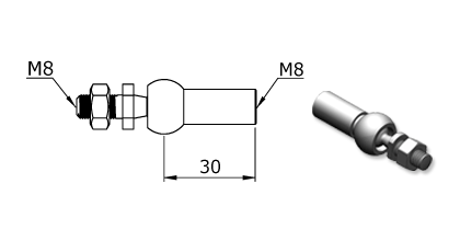 Technical drawing - Endfitting - Balljoint Technical drawing - Endfitting - Balljoint