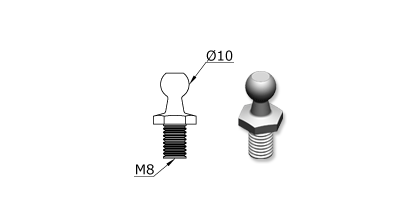 Technical drawing - Endfitting - Ballstud Technical drawing - Endfitting - Ballstud