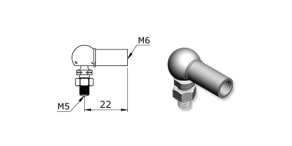 Technical drawing - Endfitting - Balljoint