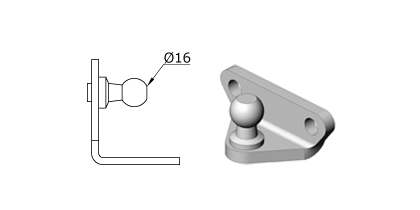 Technical drawing - Endfitting - Brackets ball