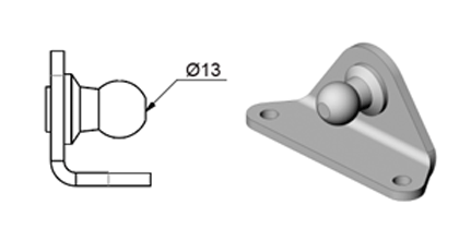 Technical drawing - Endfitting - Brackets ball Technical drawing - Endfitting - Brackets ball