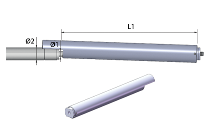 Tech Drawing - Locking tubes - Stainless steel