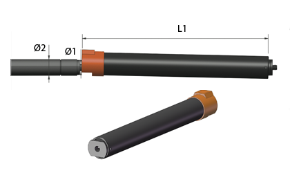 Tech Drawing - Locking tubes - Black steel